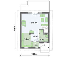 Проект коттеджа с балконом для узкого участка