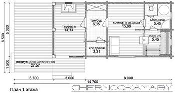Компактное здание для загородного отдыха площадью 50 квадратов