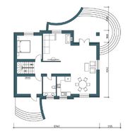 Проект изысканного загородного коттеджа необычной формы