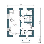Проект видного двухэтажного дома на три спальных помещения