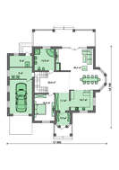 Архитектурный проект особняка с гаражем и большими спальнями