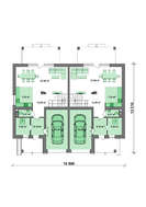 Проект дома на две семьи с гаражами