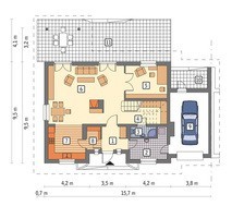Проект изящного таунауса с большим балконом