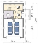 Проект современного гаража с автомастерской и жилым помещением