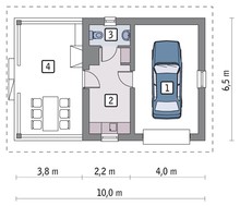 Проект гаража с автомастерской и верандой