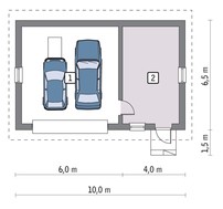 Проект просторного гаража с нежилым помещением