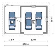 Проект вместительного гаража с навесом на три авто