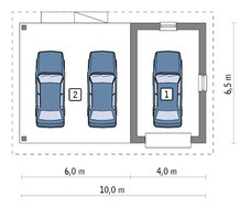 Гараж с открытым навесом на 3 авто