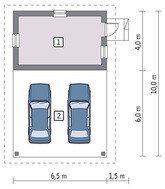 Проект капитального гаража с навесом на три авто
