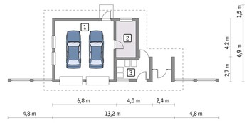 Проект гаража на два авто с автомастерской