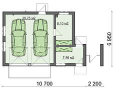 Проект стильного гаража на 2 авто