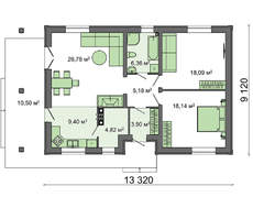 Проект аккуратного небольшого коттеджа с террасой
