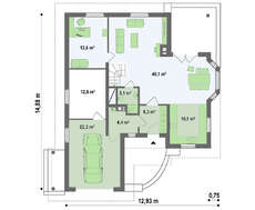 Проект коттеджа с гаражом и мансардными окнами