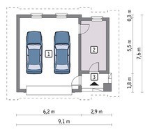 Проект привлекательного гаража на 2 автомобиля