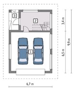 Проект гаража 2 машины с мансардой