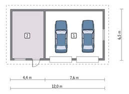 Проект большого гаража с жилой комнатой