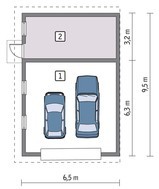 Проект большого гаража под односкатной крышей