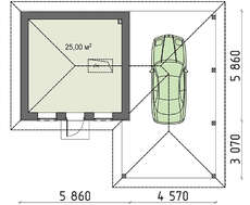 Проект гаража открытого типа на 1 авто