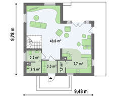 Проект стильного экономичного дома с жилой мансардой
