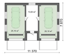 Проект гаража интересной планировки на 2 авто