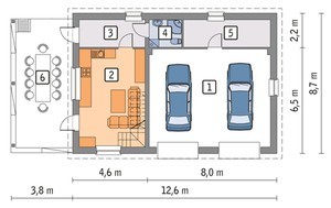 Проект гаража на 2 авто с жилыми апартаментами