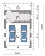 Интересный проект гаража на 2 авто