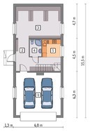 Проект жилого дома с гаражом на 2 машины