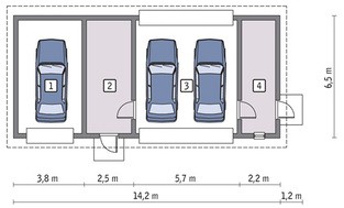 Проект гаража на 3 автомобиля