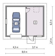 Проект симпатичного гаража на 1 автомобиль