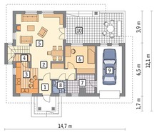 Проект коттеджа с 5 спальнями оригинальной планировки