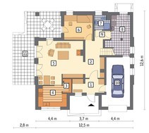 Проект просторного коттеджа с кирпичным декором