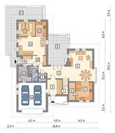 Проект просторного дома интересной планировки