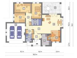 Проект одноэтажного дома на 2 машины