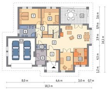 Проект красочного коттеджа на 2 авто
