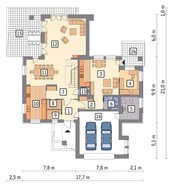 Проект современного дома с гаражом на 2 машины
