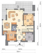 Проект двухэтажного дома с балконами