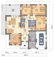 Проект просторного одноэтажного коттеджа