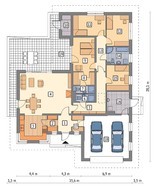 Проект одноэтажного просторного дома с гаражом