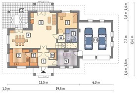 Изящное строение с гаражом на 2 авто