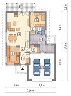 Проект стильного строения с двухскатной крышей