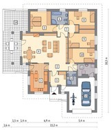 Одноэтажный особняк с просторной террасой