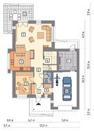 Проект стильного дома с террасой на втором этаже