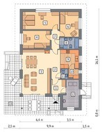 Проект одноэтажного особняка на 4 спальни