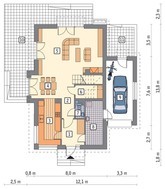 Проект красивого жилого дома на два этажа