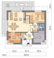 Проект двухэтажного дома в форме квадрата