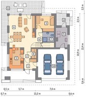 Проект солидного особняка с гаражом на 2 машины