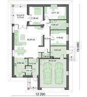 Проект изысканного строения на один этаж