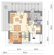 Двухэтажный жилой дом на 5 спален