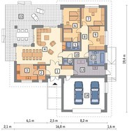 Проект одноэтажного дома с верандой