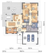 Проект одноэтажного дома в натуральной расцветке